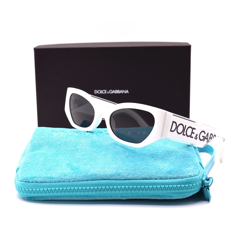 DOLCE&GABBANA DG6186 WHITE DARK GREY LENS AUTHENTIC SUNGLASSES - Picture 3 of 14
